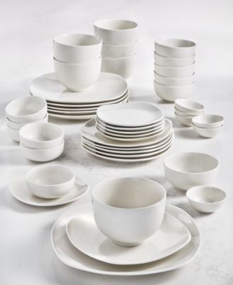 Tabletops Unlimited - Soft Square 42-Pc. Dinnerware Set, Service for 6