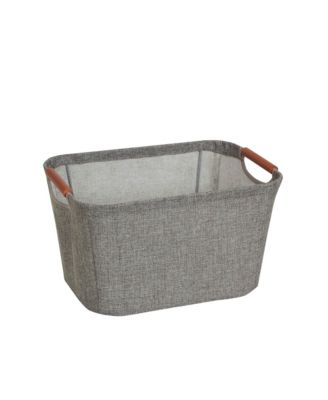 Household Essentials - Small Tapered Soft-Side Storage Bin with Wood Handles