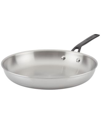 KitchenAid - Polished Stainless Steel 12" Fry Pan