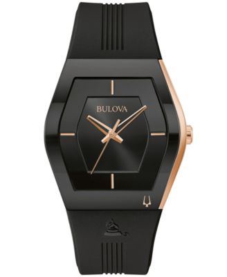 Bulova - Men's Latin Grammy Black Silicone Strap Watch 40.5mm