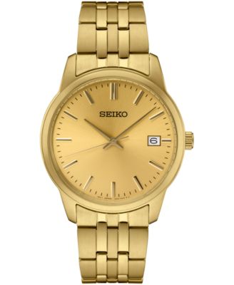 Seiko - Men's Essential Gold-Tone Stainless Steel Bracelet Watch 40mm
