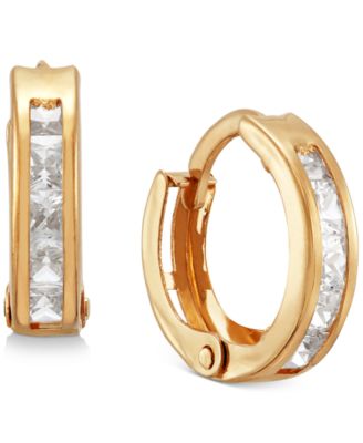 Macy's - Cubic Zirconia Extra Small Huggie Hoop Earrings in 14k Gold
