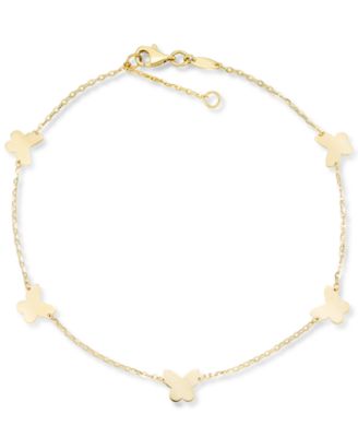 Macy's - Polished Butterfly Anklet Bracelet in 10k Gold