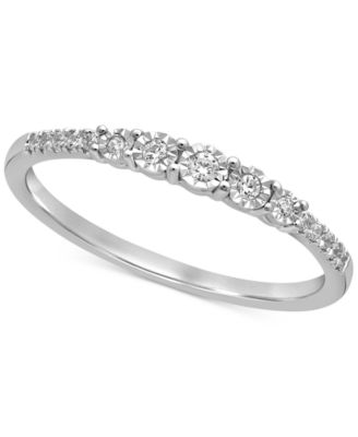 Macy's - Diamond Graduated Ring (1/10 ct. t.w.) in 14k White Gold