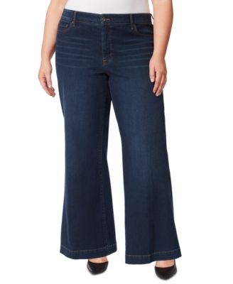 Jessica Simpson - Trendy Plus Size True Love Trouser Wide-Leg Jeans