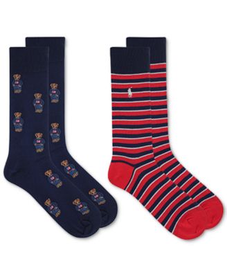 Polo Ralph Lauren - Men's Tossed Denim Bear Slack Socks, 2-Pack