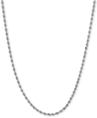Macy's - Polished Rope (1-3/4mm) Chain Necklace in 14k White Gold