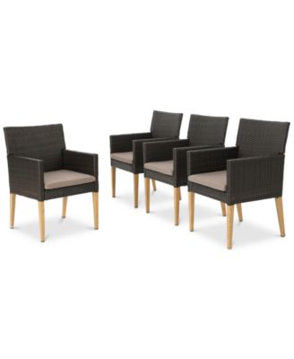 Noble House - Lake Outdoor Dining Chairs (Set of 4), Quick Ship