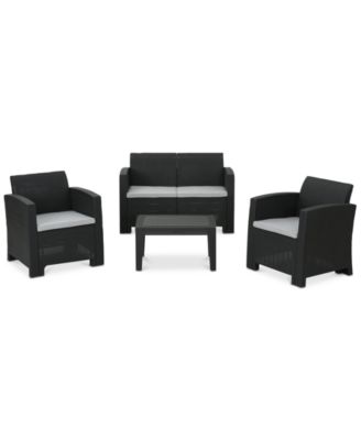 Noble House - San Juan 4-Pc. Outdoor Chat Set, Quick Ship