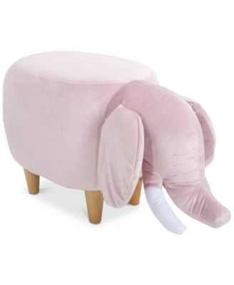 Noble House - Lauren Velvet Elephant Ottoman, Quick Ship