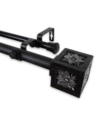 Rod Desyne - Ophelia Double Curtain Rod 1" OD 28-48 inch - Black