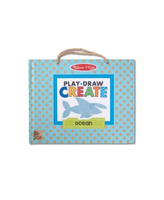 Melissa and Doug - Natural Play: Play, Draw, Create Reusable Drawing Magnet Kit – Ocean 42 Magnets, 5 Dry-Erase Markers