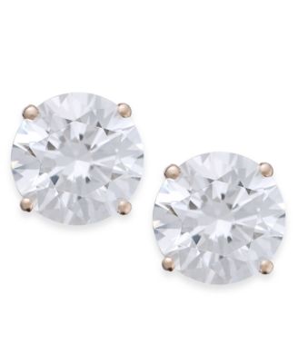 Arabella - Cubic Zirconia Stud Earrings in 14k Rose Gold