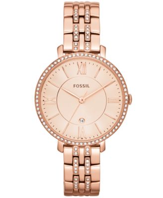 Fossil - Women's Jacqueline Rose Gold-Tone Stainless Steel Bracelet Watch 36mm ES3546