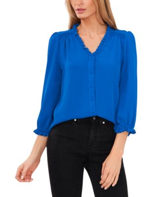 CeCe - Ruffled Button-Front Top