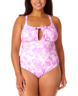 Salt + Cove - Plus Size Tie-Dyed One-Piece Keyhole Swimsuit