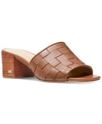 Michael Kors - Women's Ingrid Woven Mid-Heel Mule Sandals