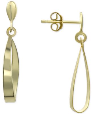 Macy's - Polished Open Teardrop Drop Earrings in 10k Gold