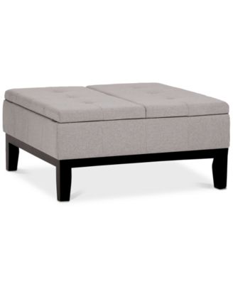 Simpli Home - Poway Ottoman, Quick Ship