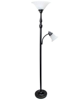 All The Rages - 2 Light Mother Daughter Floor Lamp with White Marble Glass