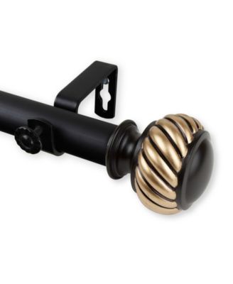 Rod Desyne - Baldir Curtain Rod 1" OD 120-170 inch - Black