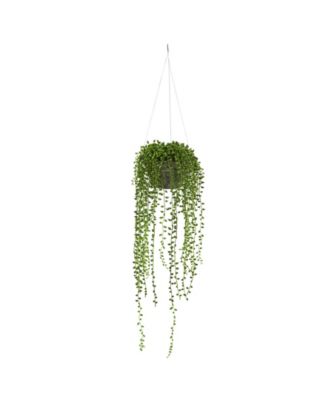 Nearly Natural - String of Pearl Artificial Plant Hanging Basket