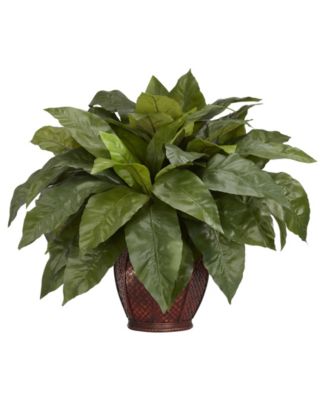 Nearly Natural - Birds nest Fern w/ Decorative Vase Silk Plant