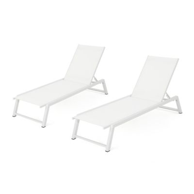 Noble House - Belle Outdoor Chaise Lounge, Quick Ship (Set of 2)