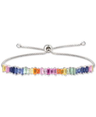 Macy's - Lab-Created Multi-Sapphire Bolo Bracelet (4-1/8 ct. t.w.) in Sterling Silver