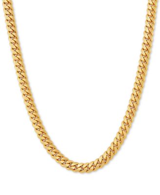 Macy's - Cuban Link 24" Chain Necklace in 18k Gold-Plated Sterling Silver