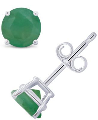 Macy's - Emerald (1 ct. t.w.) Stud Earrings in 14K White Gold or 14K Yellow Gold