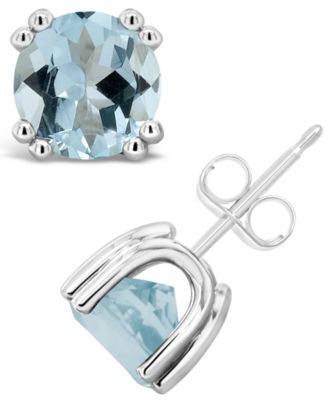 Macy's - Aquamarine (2-1/2 ct. t.w.) Stud Earrings in Sterling Silver