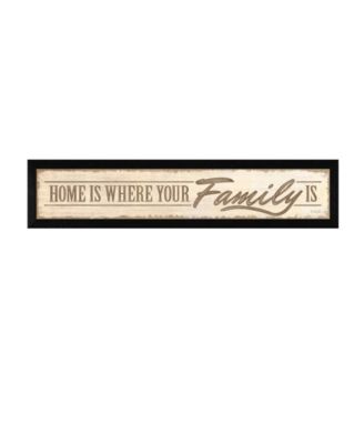 Trendy Décor 4U - Trendy Decor 4U Home Is By Lauren Rader, Printed Wall Art, Ready to hang, Black Frame, 38" x 8"