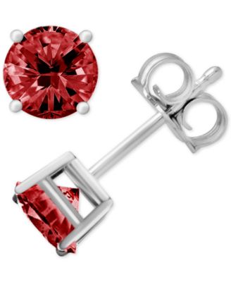 Essentials - Glass Stone Stud Earrings in Fine Silver-Plate