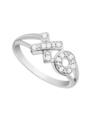 Macy's - Diamond XO Ring (1/10 ct. t.w.) in Sterling Silver