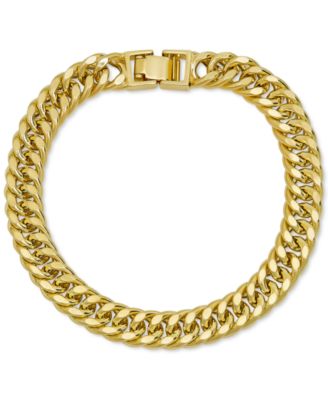 Macy's - Men's Double Curb Link Bracelet in 10k Gold
