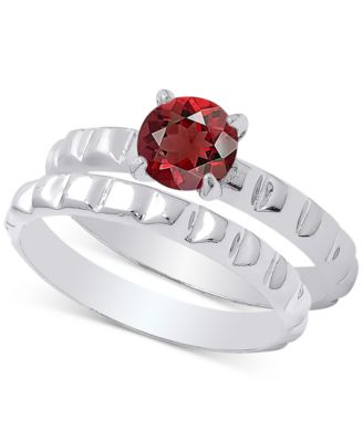 Macy's - Amethyst Bridal Set (5/8 ct. t.w.) in Sterling Silver (Also in Rhodolite Garnet, Smoky Quartz, & Blue Topaz)