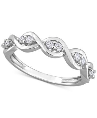 Macy's - Lab-Created Moissanite Twist Band (1/4 ct. t.w.) in Sterling Silver