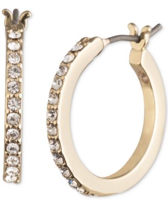 Karl Lagerfeld Paris - Small Pav&eacute; Hoop Earrings, 0.54"