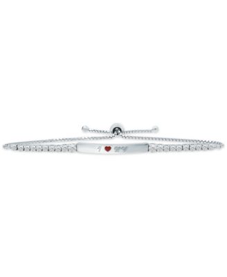 Giani Bernini - Cubic Zirconia & Enamel Heart "I Love NY" Bolo Bracelet in Sterling Silver