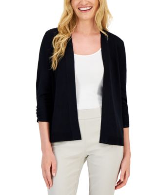 JM Collection - Petite Stud-Cuff Cardigan