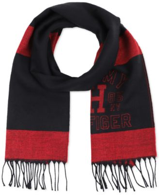 Tommy Hilfiger - Men's Monogram Striped Yarn-Dye Scarf