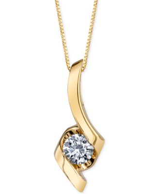 Macy's - Diamond Twist Pendant Necklace (1/4 ct. t.w.) in 14k Gold or White Gold