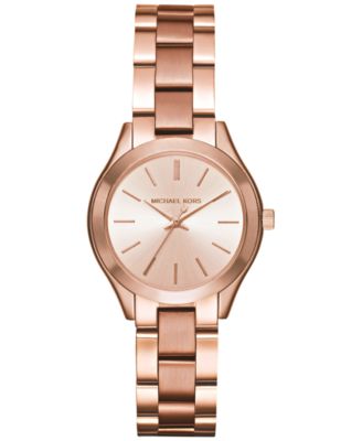Michael Kors - Women's Mini Slim Runway Rose Gold-Tone Stainless Steel Bracelet Watch 33mm MK3513