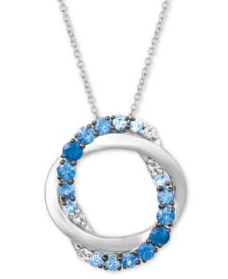 Le Vian - Blueberry Layer Cake Blueberry Sapphires (1 ct. t.w.) & Vanilla Sapphires (1/10 ct. t.w.) 20" Pendant Necklace in 14k White Gold