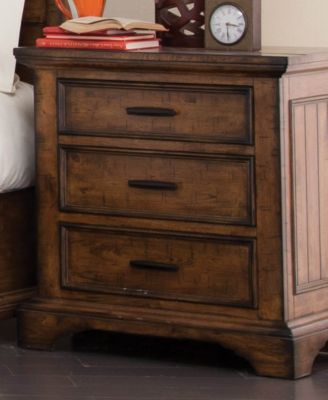 Macy's - Elk Grove Nightstand with Wire Cord Vintage Bourbon