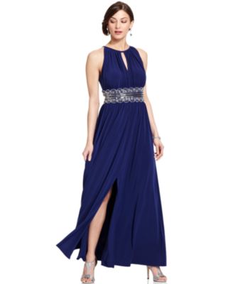 R & M Richards - Dress, Sleeveless Beaded Evening Gown