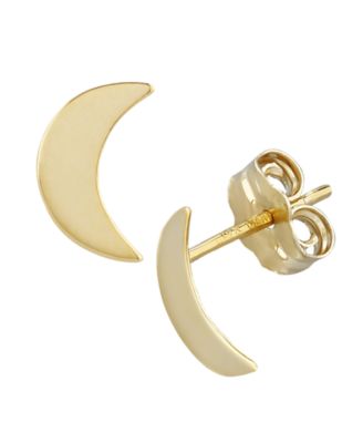 Macy's - Flat Cresent Moon Stud Earrings in 14k Gold