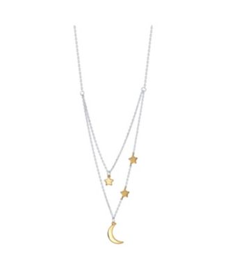 Unwritten - Two-Tone Moon and Star Layer Pendant Necklace
