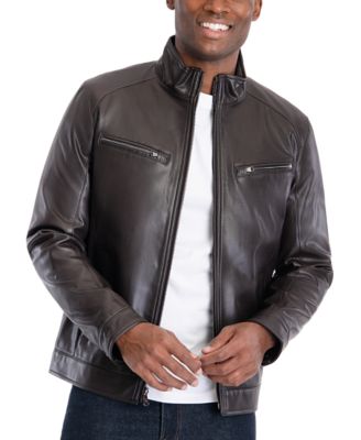 Michael Kors - Men's Perforated Faux Leather Moto Jacket